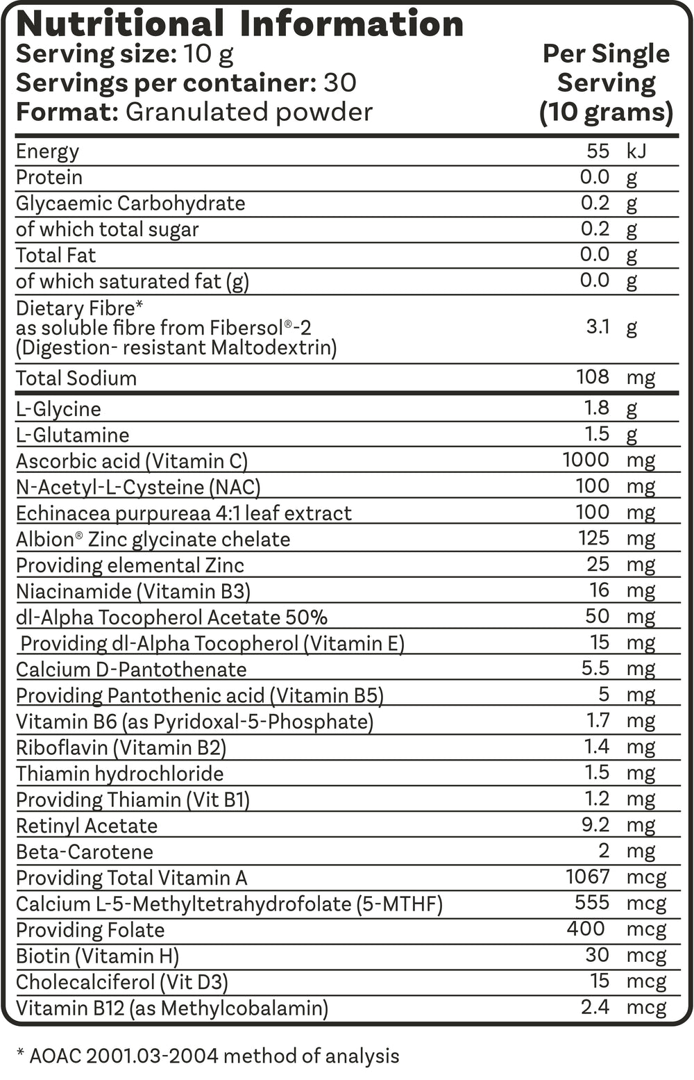 Nutrition Information