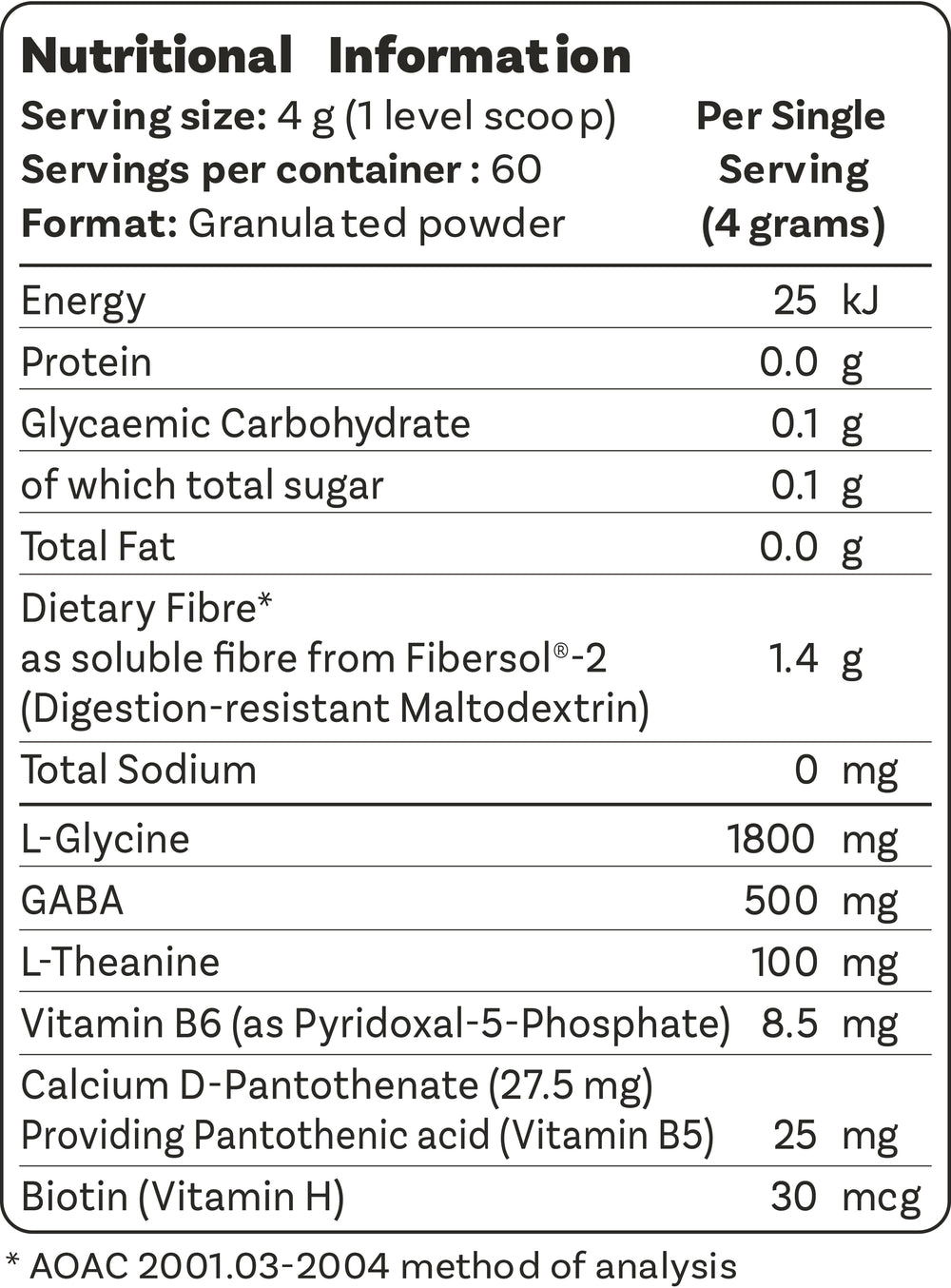 Nutrition Information
