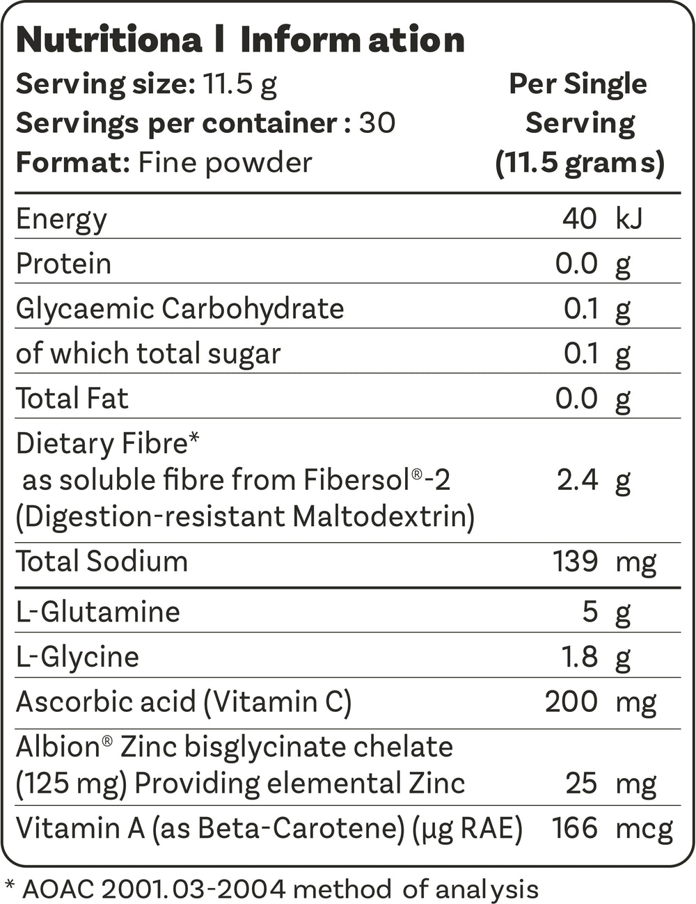 Nutrition Information